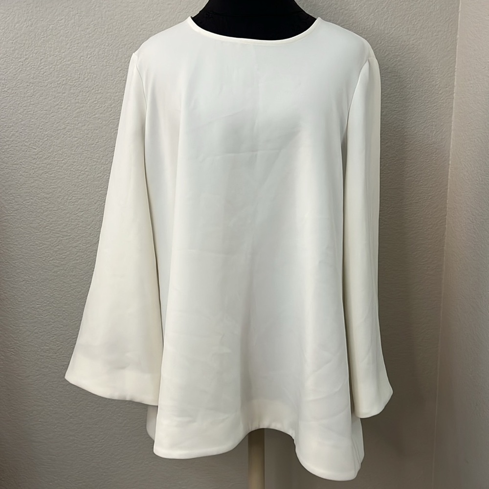 Alfani Bell Sleeve Winter Rose Blouse Size 14 New With Tags - Picture 2 of 9
